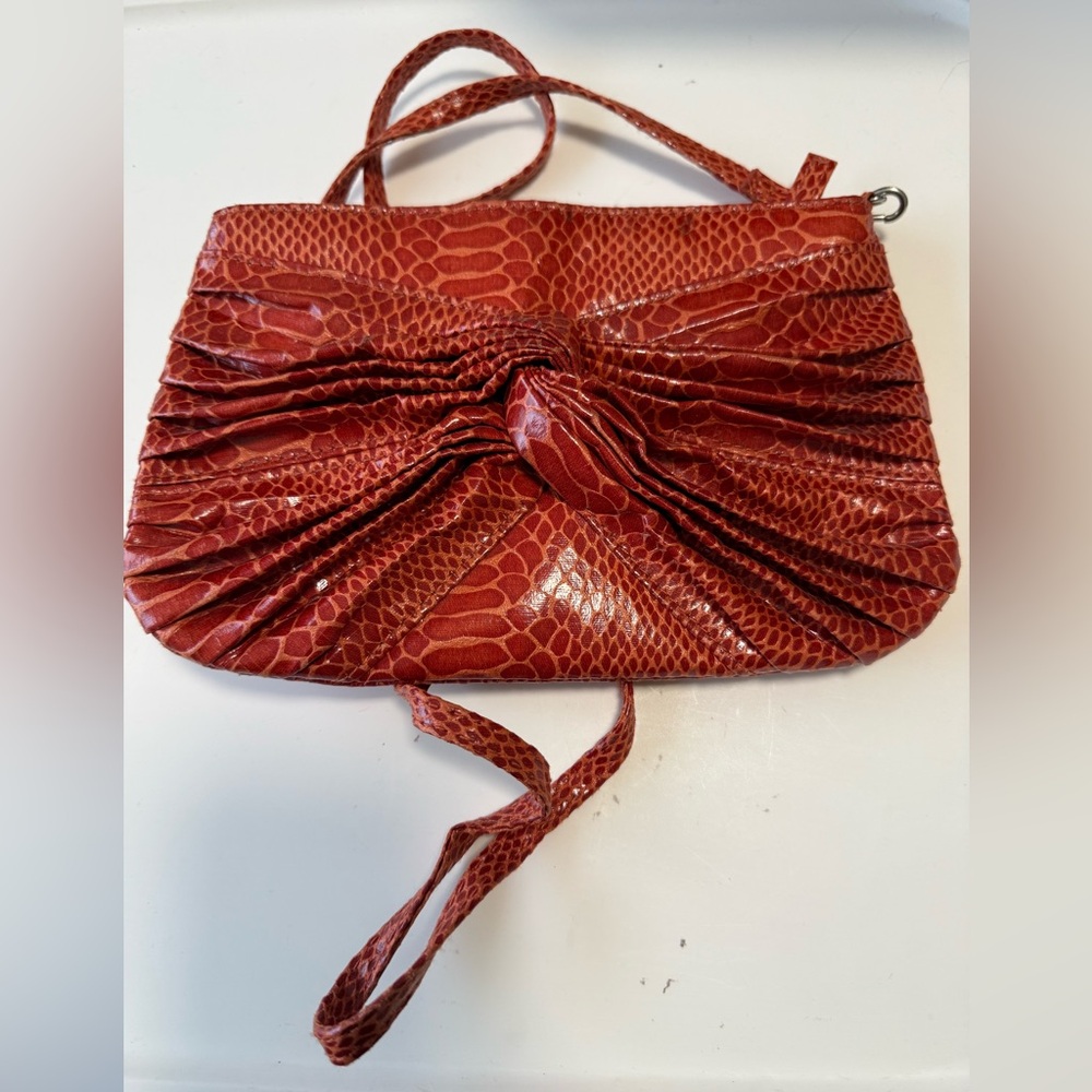 Style & Co. Snake skin embossed rushed  Clutch/ crossbody